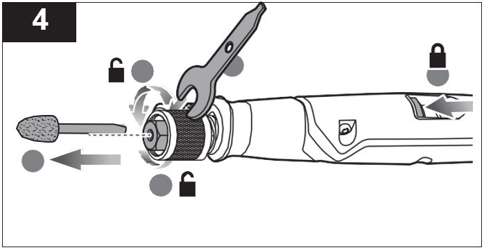 Removing a jammed accessory from the rotary tool_4