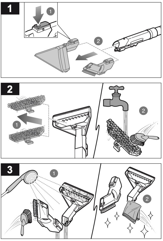 How to clean the accessories