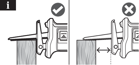 Making a cut with a Ryobi Reciprocating saw Fig 2