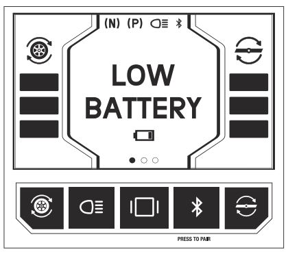 RYOBI Lithium Zero Turn Ride-on Mower LCD Low Battery