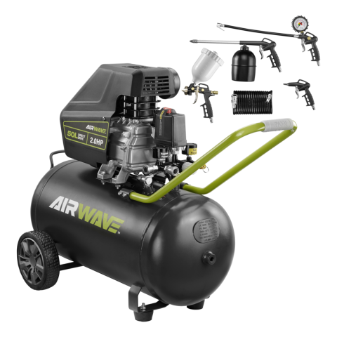 Airwave 50L Air Compressor & 5 Piece Air Tool Kit (RA-C2550-K)